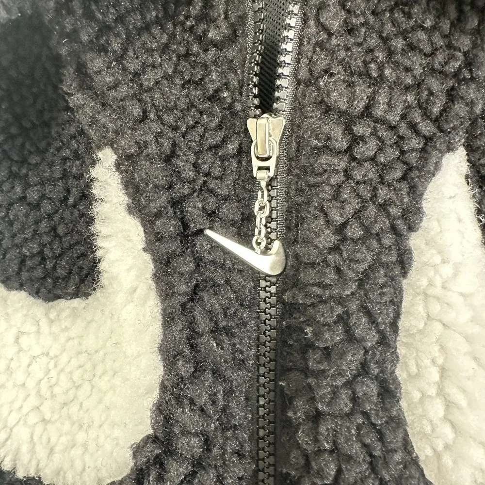 Nike Sportswear Swoosh‎ Sherpa Fleece Full Zip Oversized Crop Jacket Women's Sm